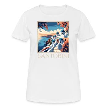 Santorini - Frauen T-Shirt atmungsaktiv - Weiß - Vorne - AI Model Female 172 dark (172cm)
