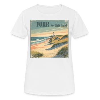 Foehr Nordsee Strand - Frauen T-Shirt atmungsaktiv - Weiß - Vorne - AI Model Female 172 dark (172cm)