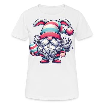 Easter Gnome with Egg Happy Dwarf Easter - Women's Breathable T-Shirt - white - Front - AI Model Female 172 dark (172cm)