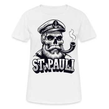 St.Pauli Kiez Hamburg Totenkopf Sankt Pauli - T-shirt respirant Femme - blanc - Devant - AI Model Female 172 dark (172cm)