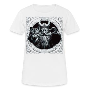 Odin Viking Valhalla Viking Hammer Thor Odin - Women's Breathable T-Shirt - white - Front - AI Model Female 172 dark (172cm)