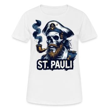 St.Pauli Kiez Hamburg Totenkopf Sankt Pauli - T-shirt respirant Femme - blanc - Devant - AI Model Female 172 dark (172cm)