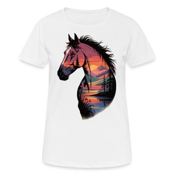 Wildpferd Landschaftskunst - Frauen T-Shirt atmungsaktiv - Weiß - Vorne - AI Model Female 172 dark (172cm)