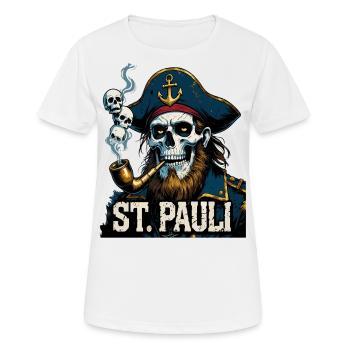 St.Pauli Kiez Hamburg Totenkopf Sankt Pauli - T-shirt respirant Femme - blanc - Devant - AI Model Female 172 dark (172cm)