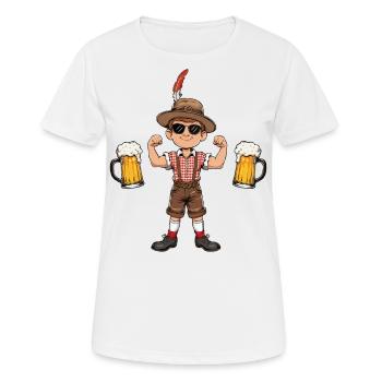 Garçon à Lederhosen Bière JGA Majorque Bavière Alcool - T-shirt respirant Femme - blanc - Devant - AI Model Female 172 dark (172cm)