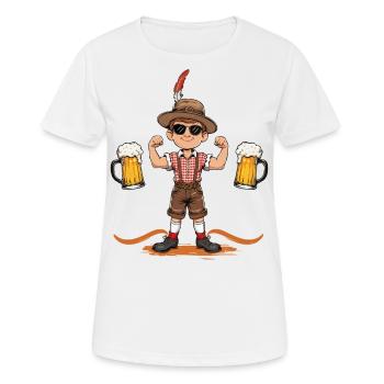 Garçon à Lederhosen Bière JGA Majorque Bavière Alcool - T-shirt respirant Femme - blanc - Devant - AI Model Female 172 dark (172cm)