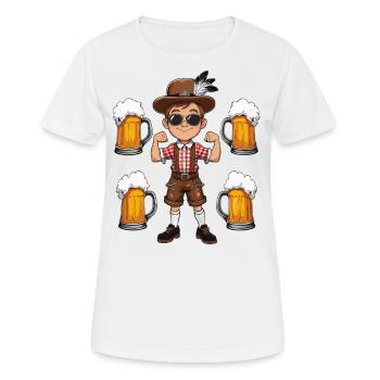 Garçon à Lederhosen Bière JGA Majorque Bavière Alcool - T-shirt respirant Femme - blanc - Devant - AI Model Female 172 dark (172cm)