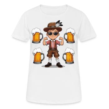 Garçon à Lederhosen Bière JGA Majorque Bavière Alcool - T-shirt respirant Femme - blanc - Devant - AI Model Female 172 dark (172cm)