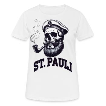 St.Pauli Kiez Hamburg Totenkopf Sankt Pauli - T-shirt respirant Femme - blanc - Devant - AI Model Female 172 dark (172cm)