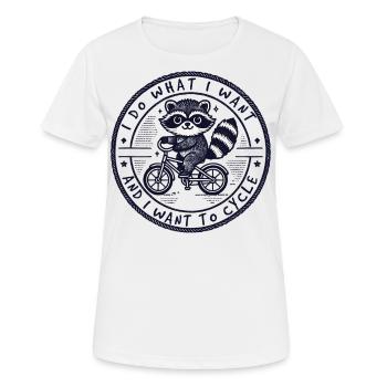Waschbär Design für Freigeister mit Fahrradhumor - Frauen T-Shirt atmungsaktiv - Weiß - Vorne - AI Model Female 172 dark (172cm)