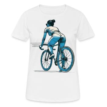 Un design cycliste sportif pour les gens modernes - T-shirt respirant Femme - blanc - Devant - AI Model Female 172 dark (172cm)