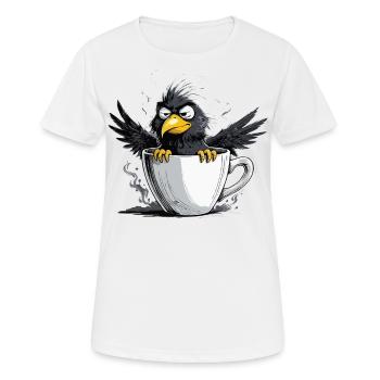 L’oiseau ne veut pas de café avant que vous ne demandiez non - T-shirt respirant Femme - blanc - Devant - AI Model Female 172 dark (172cm)