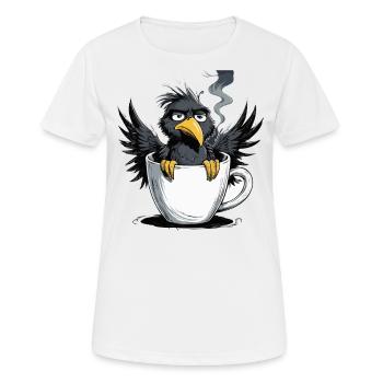 L’oiseau ne veut pas de café avant que vous ne demandiez non - T-shirt respirant Femme - blanc - Devant - AI Model Female 172 dark (172cm)