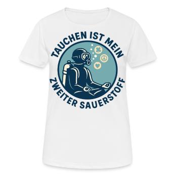 Tauchen Ist Mein Zweiter Sauerstoff Ozean - Frauen T-Shirt atmungsaktiv - Weiß - Vorne - AI Model Female 172 dark (172cm)