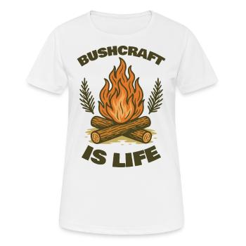 Le bushcraft est un travail de survie pour la survie - T-shirt respirant Femme - blanc - Devant - AI Model Female 172 dark (172cm)