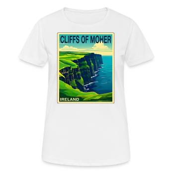 falaises de moher Irlande - T-shirt respirant Femme - blanc - Devant - AI Model Female 172 dark (172cm)