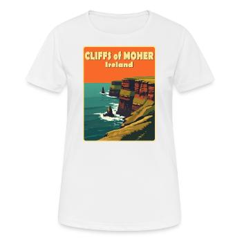 falaises de moher Irlande - T-shirt respirant Femme - blanc - Devant - AI Model Female 172 dark (172cm)