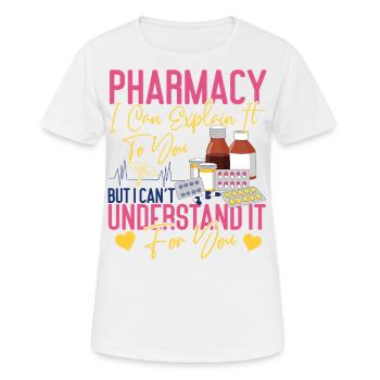 Technicien en pharmacie - T-shirt respirant Femme - blanc - Devant - AI Model Female 172 dark (172cm)