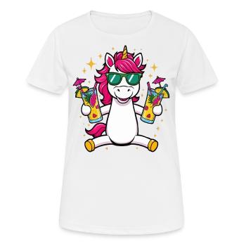 Einhorn Cocktail Saufen Party Feiern Urlaub JGA - Frauen T-Shirt atmungsaktiv - Weiß - Vorne - AI Model Female 172 dark (172cm)