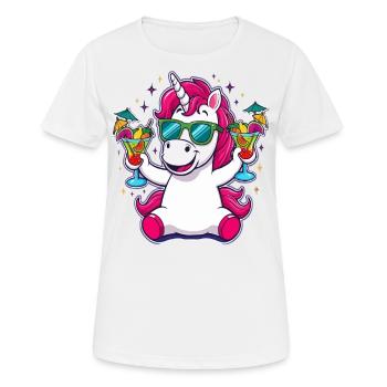 Einhorn Cocktail Saufen Party Feiern Urlaub JGA - Frauen T-Shirt atmungsaktiv - Weiß - Vorne - AI Model Female 172 dark (172cm)