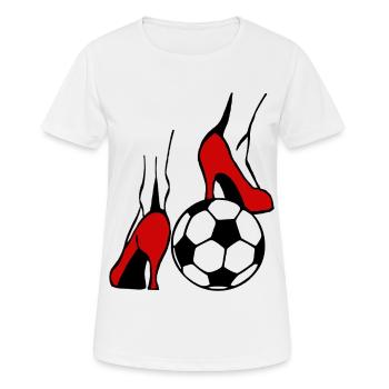Frauenfussball - Frauen T-Shirt atmungsaktiv - Weiß - Vorne - AI Model Female 172 dark (172cm)