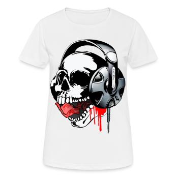color skull music by dk - Women's Breathable T-Shirt - white - Front - AI Model Female 172 dark (172cm)