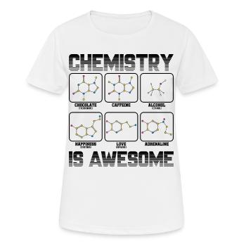 Chimie caféine alcool amour molécule cadeau - T-shirt respirant Femme - blanc - Devant - AI Model Female 172 dark (172cm)