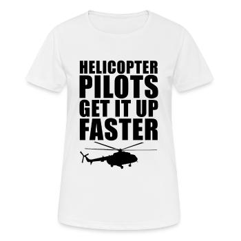 Helicopter Pilot - Frauen T-Shirt atmungsaktiv - Weiß - Vorne - AI Model Female 172 dark (172cm)
