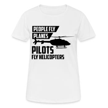 Helicopter Pilot - Frauen T-Shirt atmungsaktiv - Weiß - Vorne - AI Model Female 172 dark (172cm)