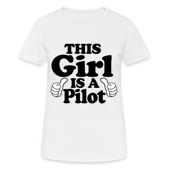 This woman is a pilot - Women's Breathable T-Shirt - white - Front - AI Model Female 172 dark (172cm)