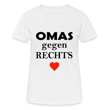 Omas gegen Rechts Anti Rassismus FCK AFD Nazis - Frauen T-Shirt atmungsaktiv - Weiß - Vorne - AI Model Female 172 dark (172cm)