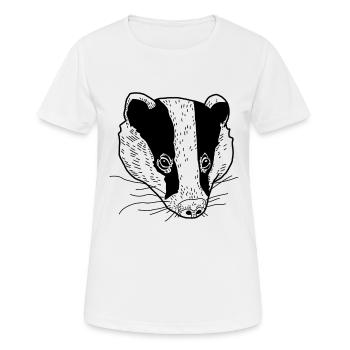 blaireau - T-shirt respirant Femme - blanc - Devant - AI Model Female 172 dark (172cm)