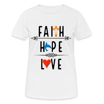 Jesus, Jesus, Jesus Christian Christian Christian - Women's Breathable T-Shirt - white - Front - AI Model Female 172 dark (172cm)