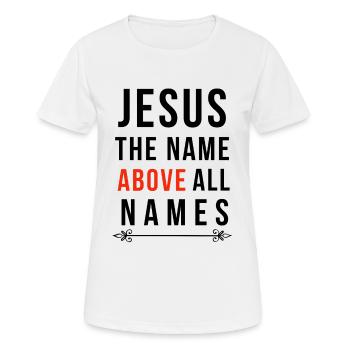 Jésus, Jésus, Jésus chrétien chrétien chrétien chrétien - T-shirt respirant Femme - blanc - Devant - AI Model Female 172 dark (172cm)