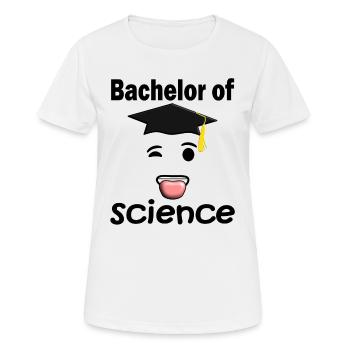 Bachelor Of Science. Graduate Sticks Out His - Women's Breathable T-Shirt - white - Front - AI Model Female 172 dark (172cm)