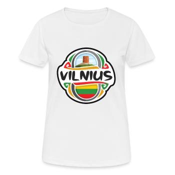 Vilnius Litauen Flagge Abzeichen Reise Souvenir Briefmarke - Frauen T-Shirt atmungsaktiv - Weiß - Vorne - AI Model Female 172 dark (172cm)