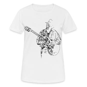 Guitariste de blues - T-shirt respirant Femme - blanc - Devant - AI Model Female 172 dark (172cm)