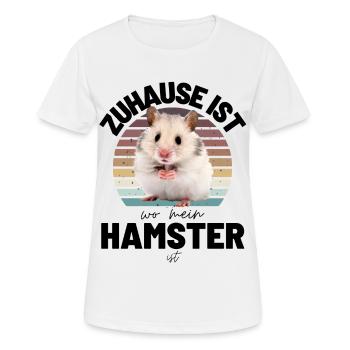 HAMSTER Zuhause ist, wo mein HAMSTER ist - Frauen T-Shirt atmungsaktiv - Weiß - Vorne - AI Model Female 172 dark (172cm)