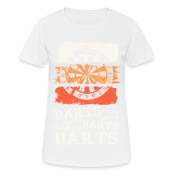 Fléchettes, jeu de fléchettes, jeu de fléchettes, fléchettes, joueurs de fléchettes - T-shirt respirant Femme - blanc - Devant - AI Model Female 172 dark (172cm)