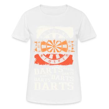 Fléchettes, jeu de fléchettes, jeu de fléchettes, fléchettes, joueurs de fléchettes - T-shirt respirant Femme - blanc - Devant - AI Model Female 172 dark (172cm)