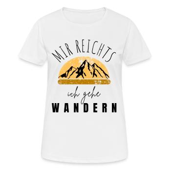 WANDERN Berge Bergsteigen WANDERWEG - Frauen T-Shirt atmungsaktiv - Weiß - Vorne - AI Model Female 172 dark (172cm)