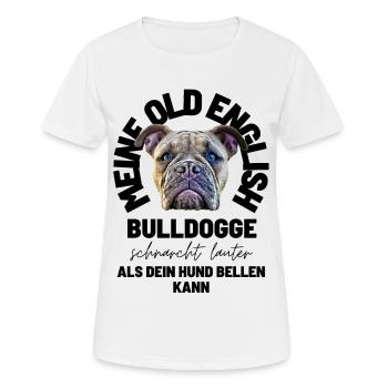 Bulldog SNORES PLUS FORT ... Bulldog Bulldogs - T-shirt respirant Femme - blanc - Devant - AI Model Female 172 dark (172cm)