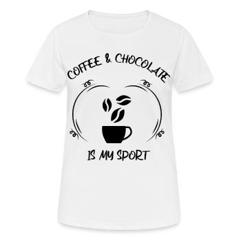 Café, expresso, café et chocolat - T-shirt respirant Femme - blanc - Devant - AI Model Female 172 dark (172cm)