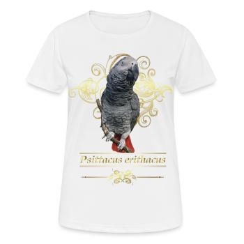 The grey parrot - Women's Breathable T-Shirt - white - Front - AI Model Female 172 dark (172cm)