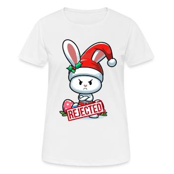 Offensé lapin de Pâques Noël cadeau drôle - T-shirt respirant Femme - blanc - Devant - AI Model Female 172 dark (172cm)