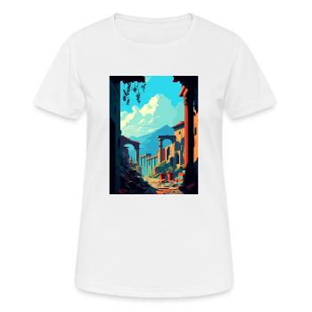Pompéi Italie Décoration Vintage Voyage Affiche WPA - T-shirt respirant Femme - blanc - Devant - AI Model Female 172 dark (172cm)