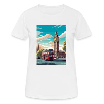 Big Ben Londres Vintage voyage affiche WPA Souvenir - T-shirt respirant Femme - blanc - Devant - AI Model Female 172 dark (172cm)
