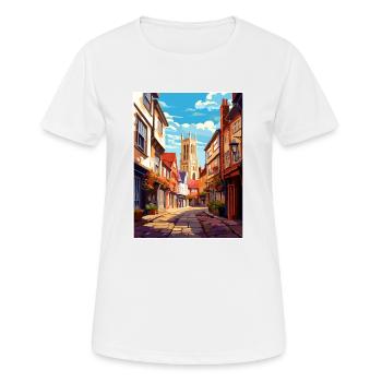Canterbury Vintage Travel Poster WPA Souvenir - Women's Breathable T-Shirt - white - Front - AI Model Female 172 dark (172cm)
