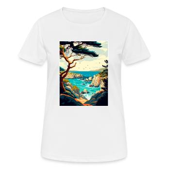 Réserve naturelle d’État de Point Lobos, Californie - T-shirt respirant Femme - blanc - Devant - AI Model Female 172 dark (172cm)
