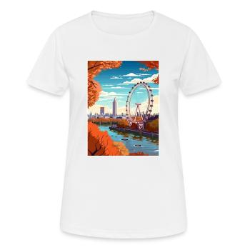London Eye Vintage Travel Poster WPA Souvenir - Women's Breathable T-Shirt - white - Front - AI Model Female 172 dark (172cm)